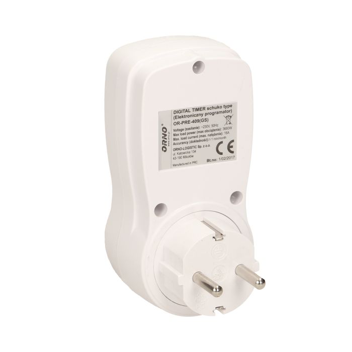 140089- Weekly digital timer with LCD display, Schuko for Netherlands and Germany -ORN