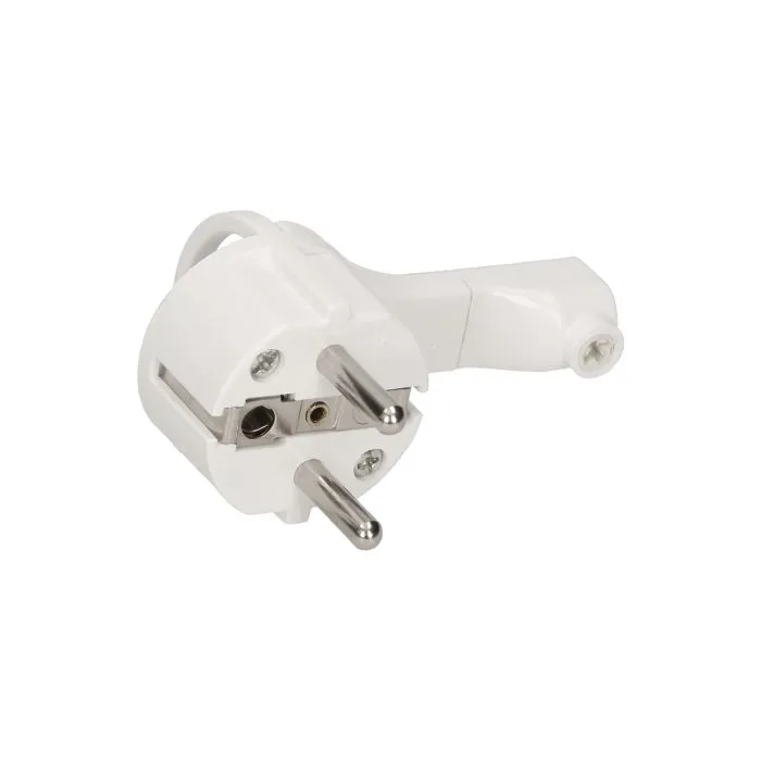 140090-Flat plug with handle, white socket: 2P+Z, 16A/250V AC, comfortable holder, ultra slim.-ORN