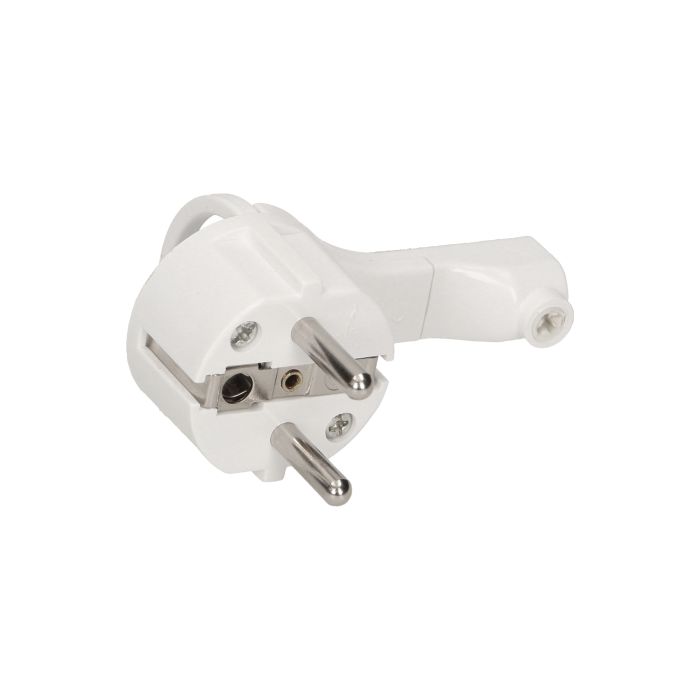 140090-Flat plug with handle, white socket: 2P+Z, 16A/250V AC, comfortable holder, ultra slim.-ORN