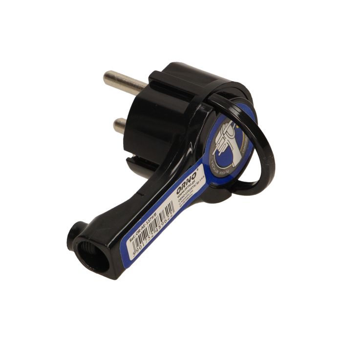 140091-Flat plug with handle, black socket: 2P+Z, 16A/250V AC, comfortable holder, ultra slim.-ORN