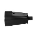 140099-Movable, dismountable socket 6A, 250V, 1x2P+Z, black single socket for extension cords-ORN