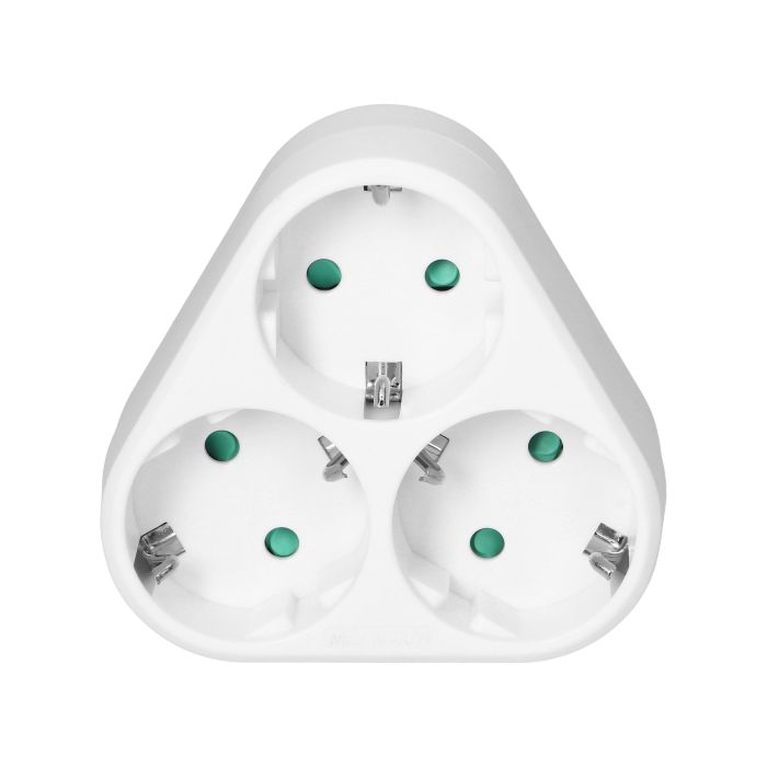 140101-Triple splitter 3x2P+E (Schuko), white, for Netherlands and Germany
