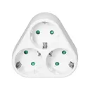140101-Triple splitter 3x2P+E (Schuko), white, for Netherlands and Germany