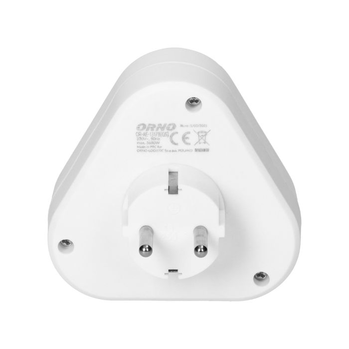 140101-Triple splitter 3x2P+E (Schuko), white, for Netherlands and Germany