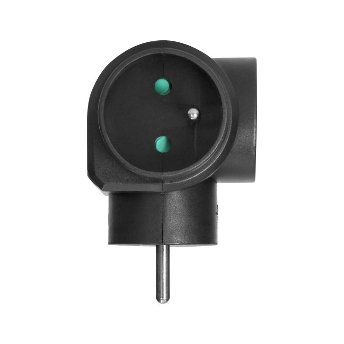 140106-Power splitter 3x2P+E, black, for Belgium and France