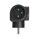 140106-Power splitter 3x2P+E, black, for Belgium and France