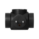 140106-Power splitter 3x2P+E, black, for Belgium and France