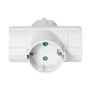 140107- Power splitter 3x2P+E (Schuko), white, for Netherlands and Germany - ORN