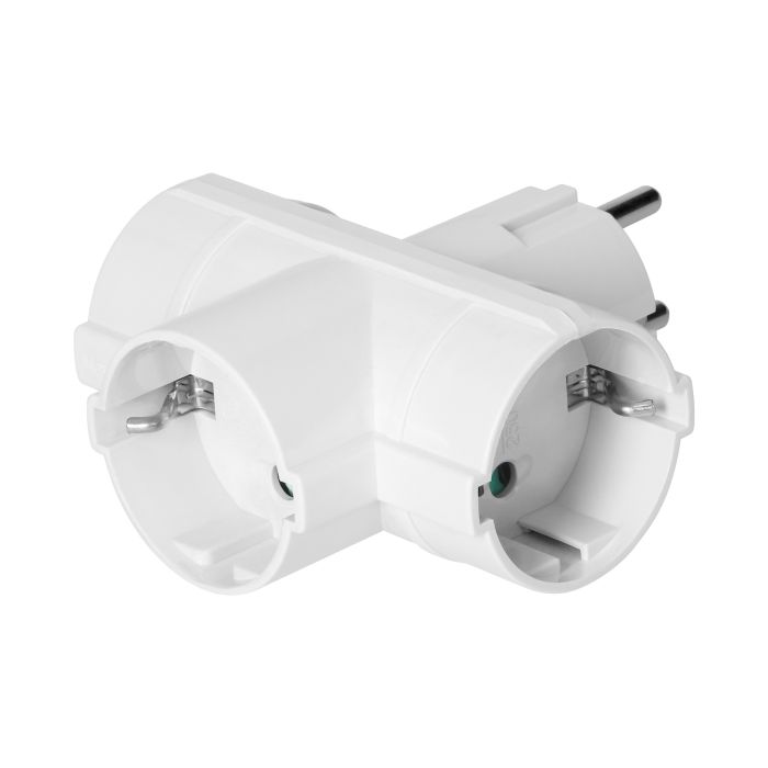 140107- Power splitter 3x2P+E (Schuko), white, for Netherlands and Germany - ORN