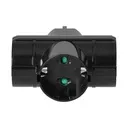 140108- Power splitter 3x2P+E (Schuko), black, for Netherlands and Germany