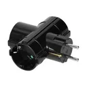 140108- Power splitter 3x2P+E (Schuko), black, for Netherlands and Germany