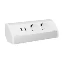 140321- Prise de meuble avec chargeur USB, blanc argenté, schuko, pour les Pays-Bas et l'Allemagne -ORN