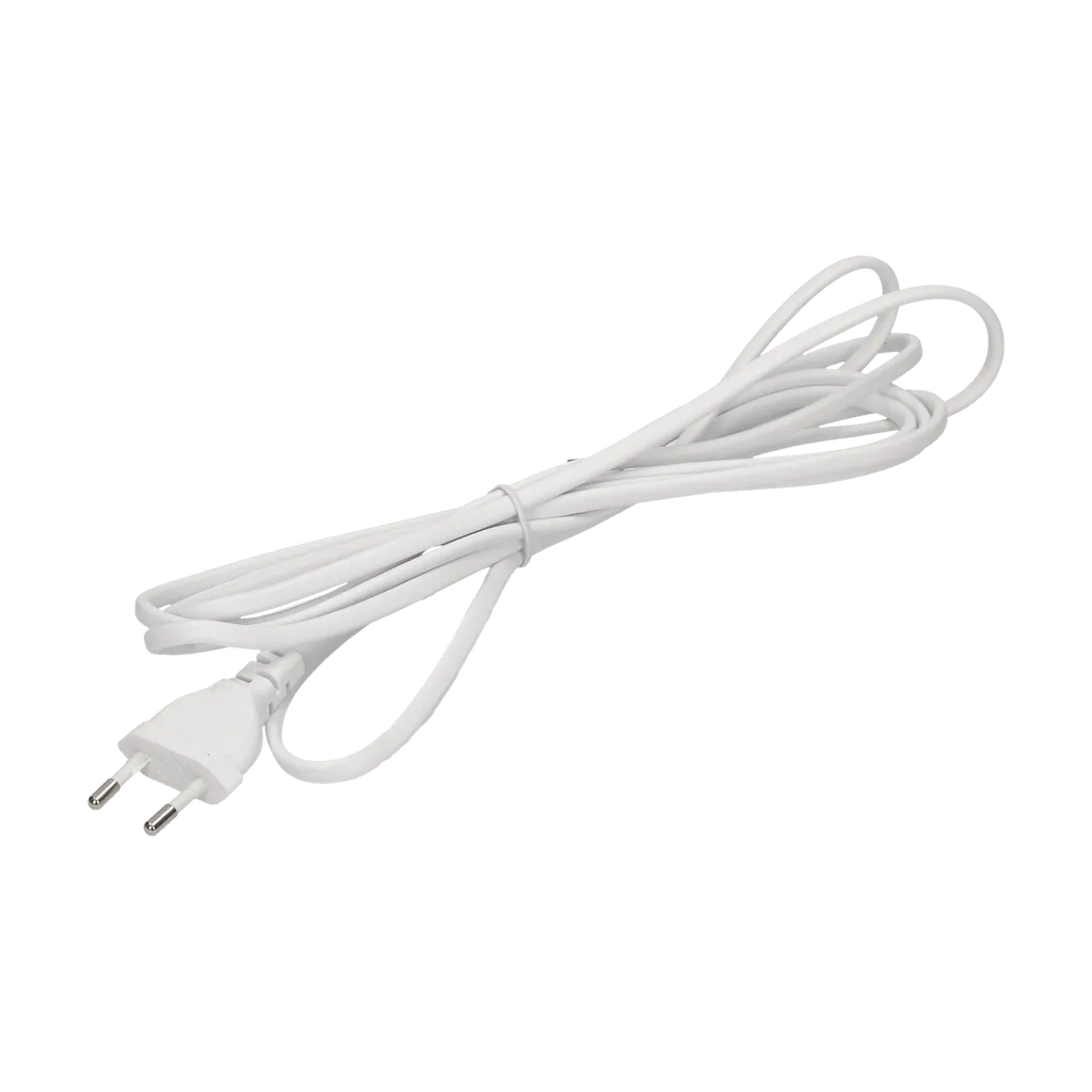 140330- Cordon de raccordement avec fiche euro, 2x0,75mm2, 1,9m, blanc-ORN