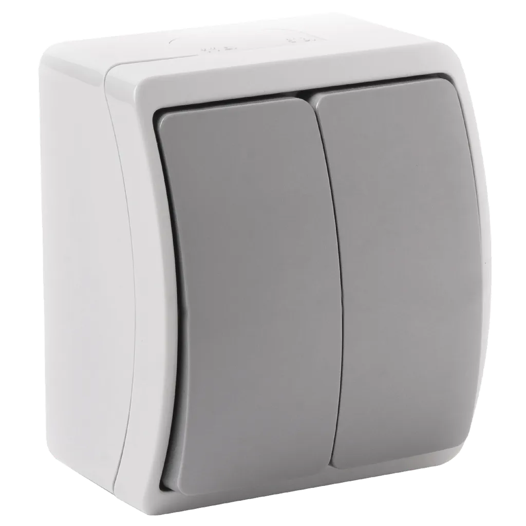 140336- Interrupteur à deux boutons en saillie AQUATIC IP44 gris-graphite -ORN