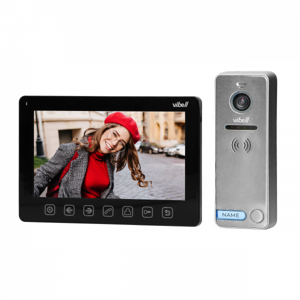 140369- NOVEO video door phone set, LCD 7" monitor, black-ORN