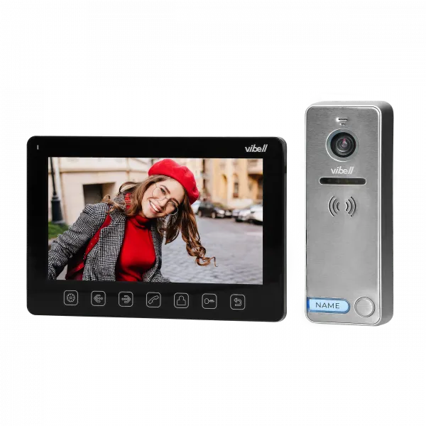 140369- NOVEO video door phone set, LCD 7" monitor, black-ORN