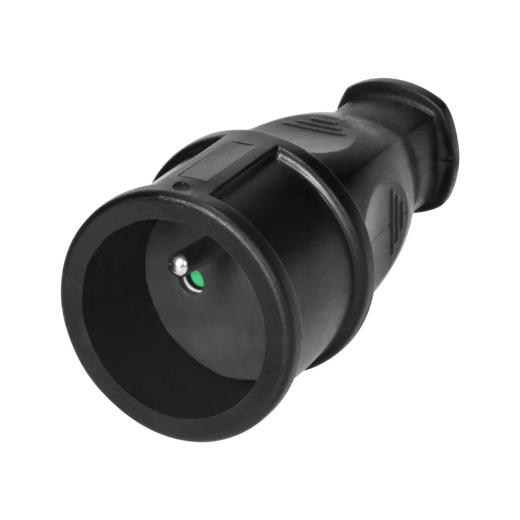 149314-Workshop socket 2P+E with a comfortable grip, black,