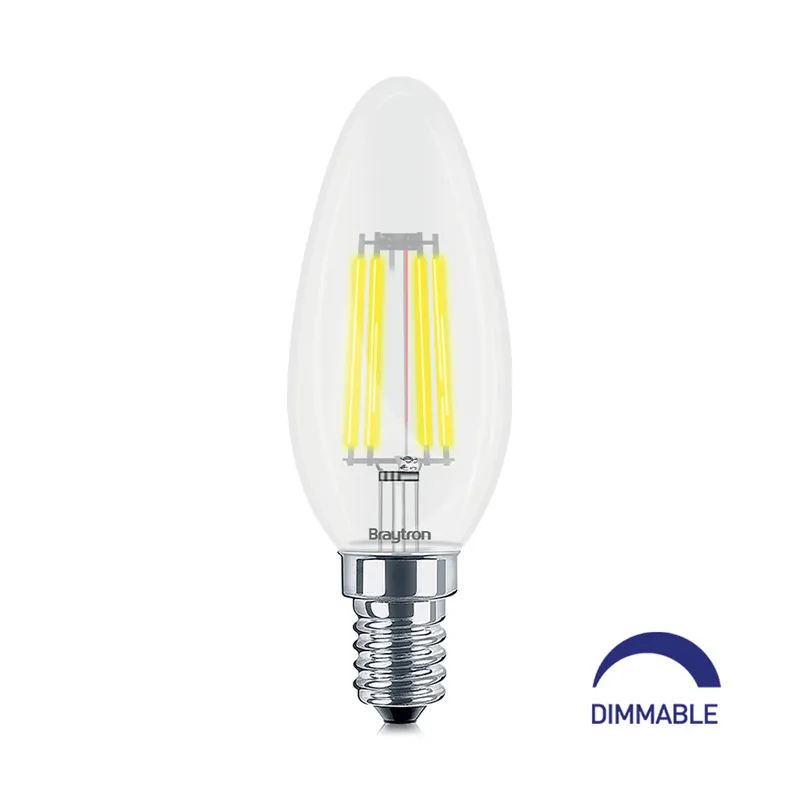 120132 - 4W E14 C35 CLEAR DIMMABLE 2700K LED BULB BRY