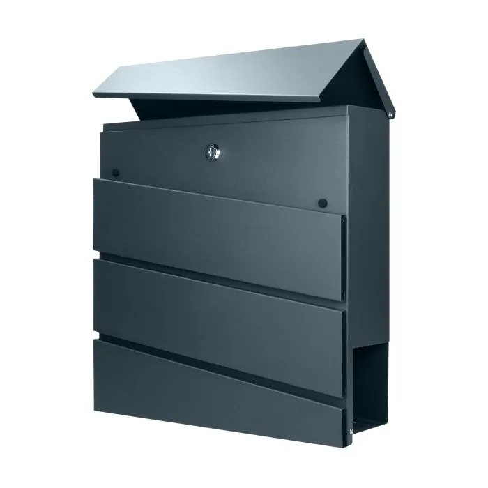 148024-BORNEO mailbox with newspaper holder, galvanized steel, anthracite