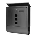 148027 - HAITI mailbox with newspaper holder and name plate, galvanized steel, black