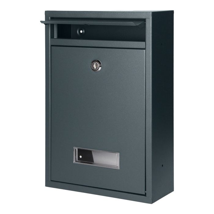 148028-Small BALI mailbox with name plate, galvanized steel, anthracite