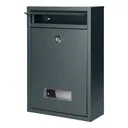 148028 - Small BALI mailbox with name plate, galvanized steel, anthracite