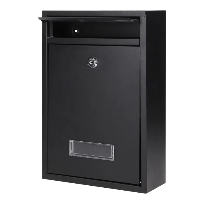 148029 - Small BALI mailbox with name plate, galvanized steel, black