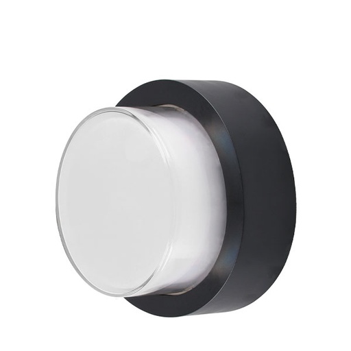 [BRYBG38-01201] 102135-WALLS G2 Round Black 15W 3000K IP65 WALL LIGHT