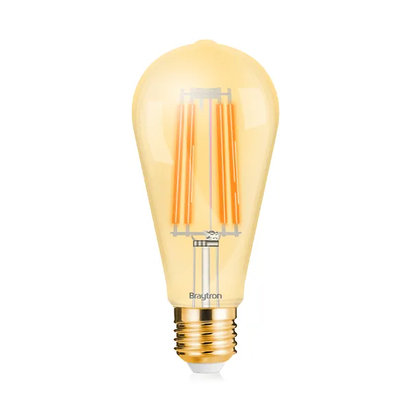 120148 - 6W E27 ST64 AMBER FILAMENT 2200K LED BULB BRY
