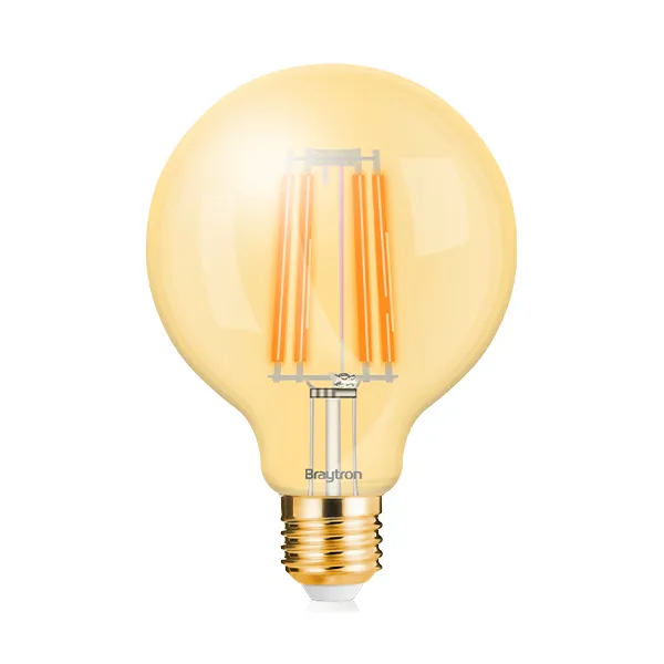 120150 - 6W E27 G95 AMBER FILAMENT 2200K LED BULB BRY
