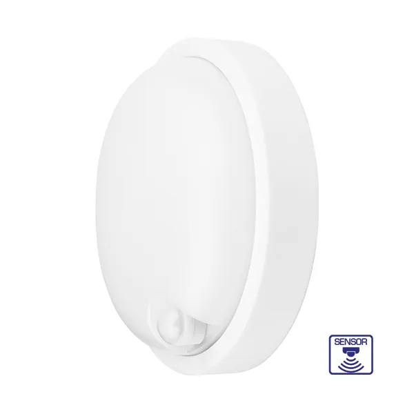 102009 - 15W ROUND WHT IP54 SENSOR 6500K LED BULK-BRY