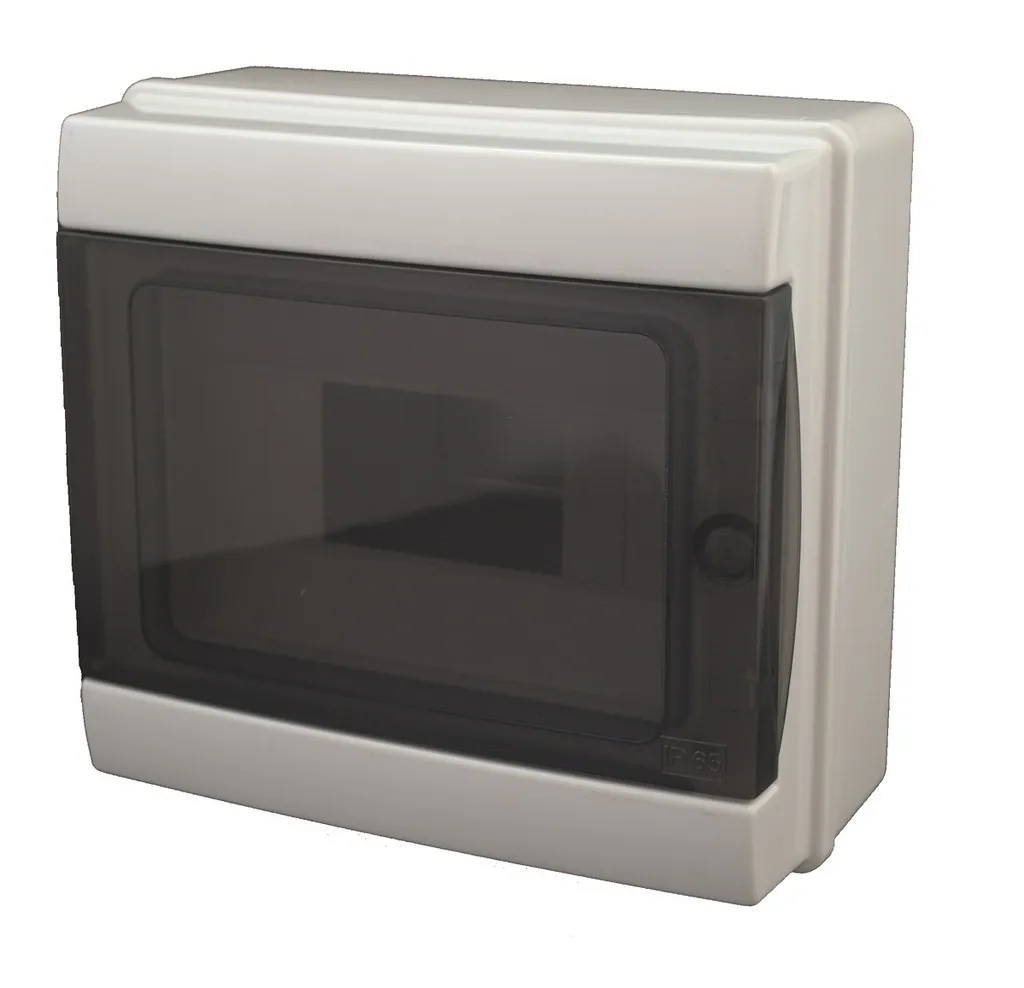 145080- Verzegelde wandverdeelkasten 8 modules met gekleurde deur 215x200x105mm IP65 FAEG