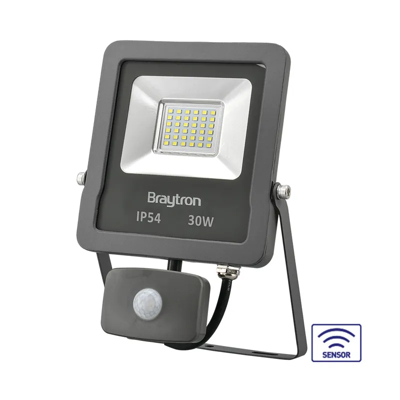 101837-BRY-FLOOD-SL-30W-GRY-3000K-SNS-IP54-LED FLOODLIGHT