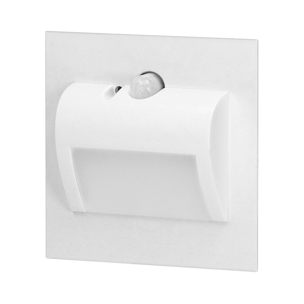 140521-DRACO LED NEW 1.5W, recessed step light, 12VDC, 30lm, 6000K, white, motion and twilight sensors