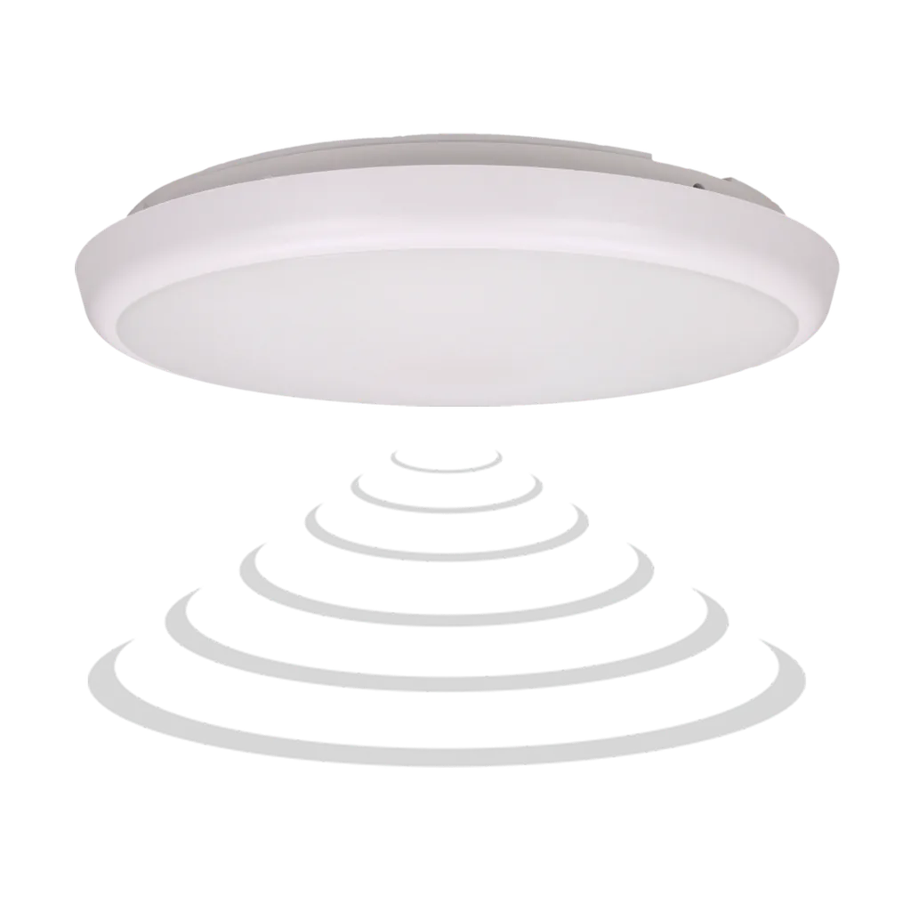 140526-CERS LED ceiling lamp with microwave motion sensor, LED 22W, 2000lm, IP65, 4000K, white milky PC, dimming function-ORN