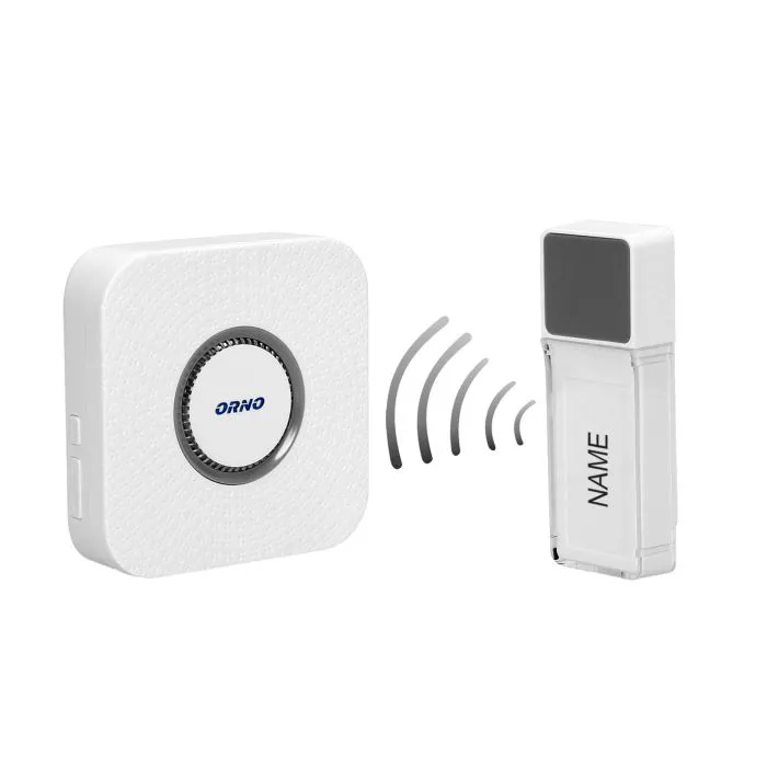 140532 - TORINO 2 DC wireless doorbell with learning system, 58 ringtones, a waterproof button; operation range up to 400m;
