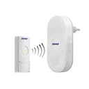 143080 - LONGA AC wireless doorbell learning system, 36 ringtones, 300m operation range, the bell (receiver) is connected directly to the ~230V socket, while the transmitter is powered by 3V CR2032 battery;