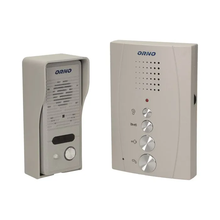 140549 - Single family doorphone, handset free, ELUVIO aluminium housing; loudspeaker; wires 4+2; grey indoor unit