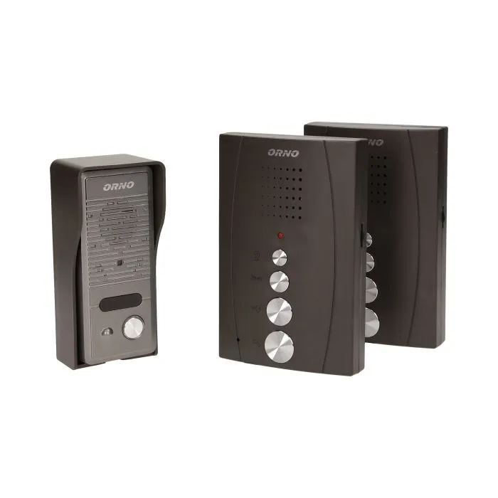 140555 - Single family doorphone, handset free, ELUVIO INTERCOM aluminium housing; surface mounted; wires 4+2; loudspeaker; additional button - gate control function; black indoor unit
