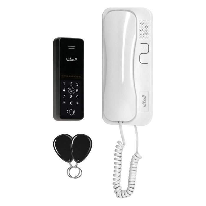 140559 - ERIN, single family audio doorphone set, 2-wire, code lock, RFID, white