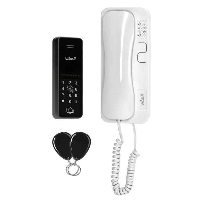 140559 - ERIN, single family audio doorphone set, 2-wire, code lock, RFID, white