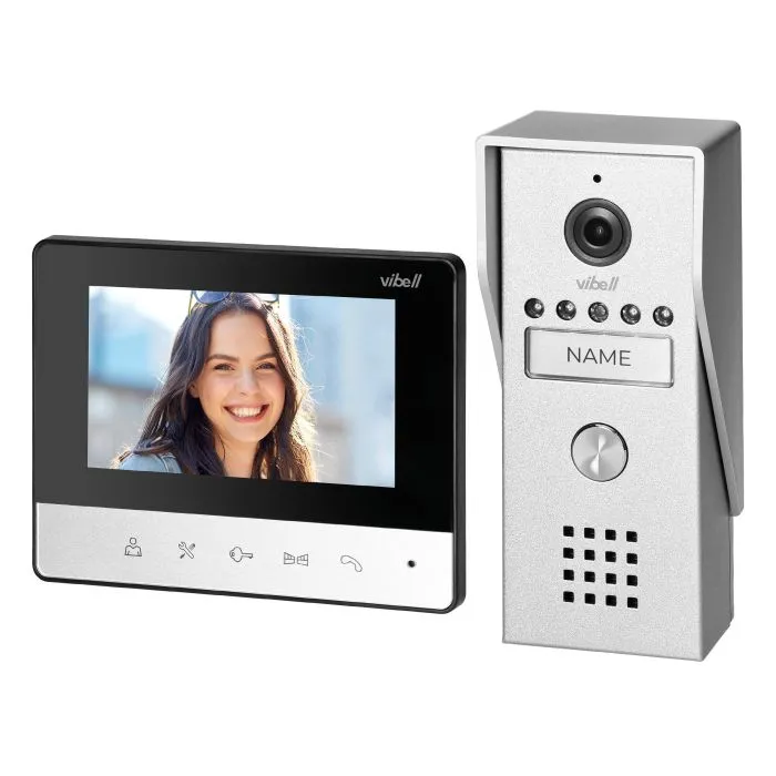 140564 - LIRA 4.3'' video doorphone set handset-free monitor with color 4.3'' screen, aluminium outdoor unit with protective rain cover