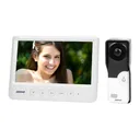 140568 - IMAGO 7" single family videodoorphone, white An ultra slim 7" LCD monitor with smooth adjustment of parameters, 16 selectable ringtones and an additional gate control function. CMOS camera, protective rain cover included.