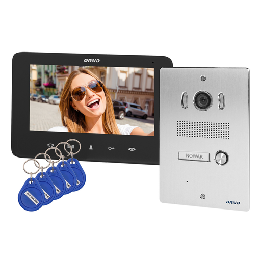 140574 - INDI N 7" single family video doorphone set handset-free with multicolor 7" LCD screen, proximity tags reader and intercom function, flush-mounted