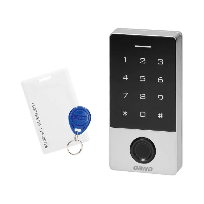 143135 - Code lock with touch keypad proximity tag/card reader and call button hidden under the fingerprint reader  IP68, 2 relay outputs 3A