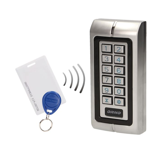[ORNOR-ZS-804] 143136- Code lock with card and proximity tags reader, IP68 protection rating IP68; power consumption: 25 +/- 5 mA (stationary) to 60mA (with two relays)