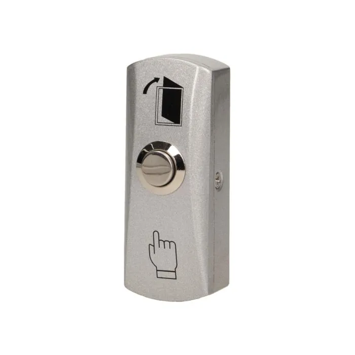 143146 - Exit button, surface mounted Solid, aluminum casing, enables the opening of a door equipped with electric strike
