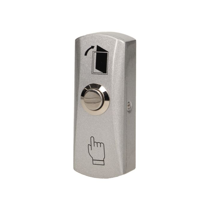 143146 - Exit button, surface mounted Solid, aluminum casing, enables the opening of a door equipped with electric strike