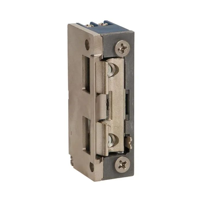 143168 - Symmetric electric strike with latch guide and lock, MINI 280mA for 12VDC