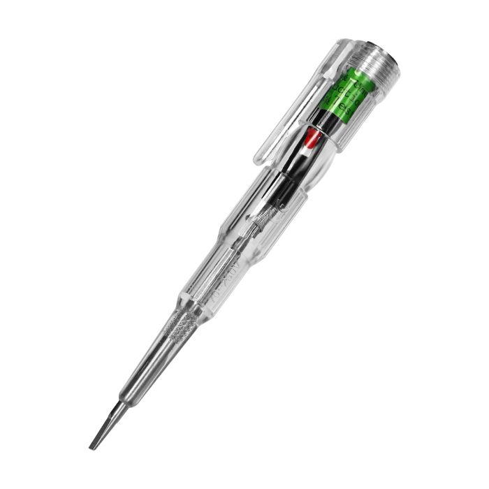 149809- 6-in-1 electronic voltage tester, presence test, measurement, induction, continuity, DC polarization, microwave detection, transparent